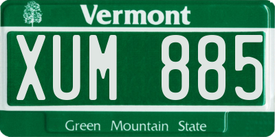 VT license plate XUM885