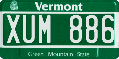 VT license plate XUM886