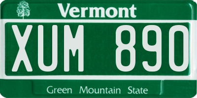 VT license plate XUM890