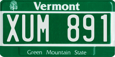 VT license plate XUM891