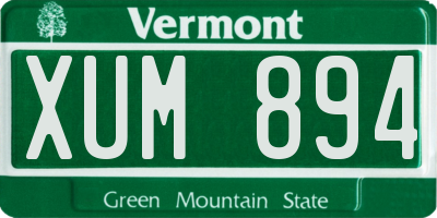 VT license plate XUM894