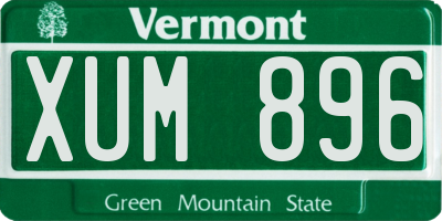 VT license plate XUM896