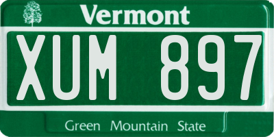 VT license plate XUM897