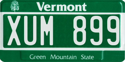 VT license plate XUM899