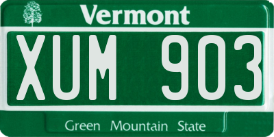 VT license plate XUM903