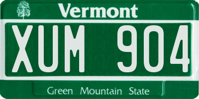 VT license plate XUM904
