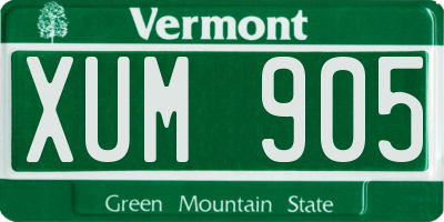 VT license plate XUM905