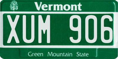 VT license plate XUM906