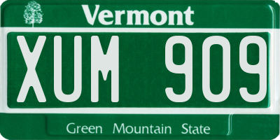 VT license plate XUM909