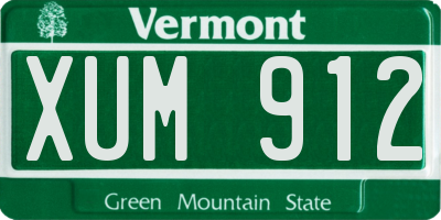 VT license plate XUM912