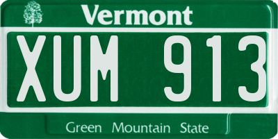 VT license plate XUM913