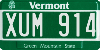VT license plate XUM914