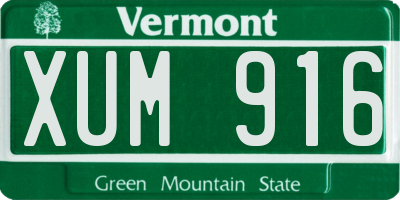 VT license plate XUM916