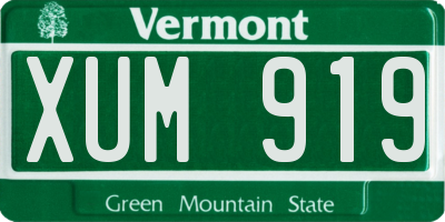 VT license plate XUM919