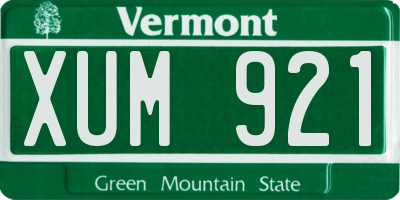 VT license plate XUM921