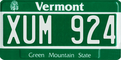 VT license plate XUM924