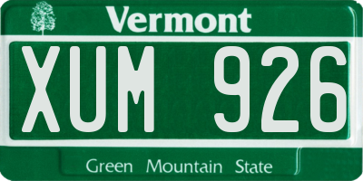 VT license plate XUM926