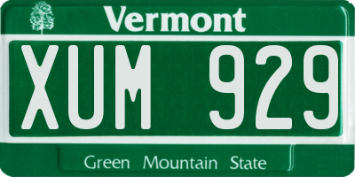VT license plate XUM929