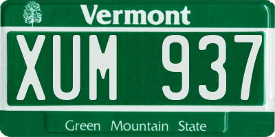 VT license plate XUM937