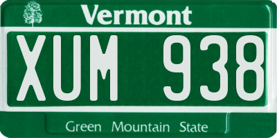VT license plate XUM938