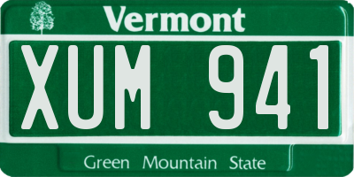 VT license plate XUM941