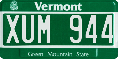 VT license plate XUM944