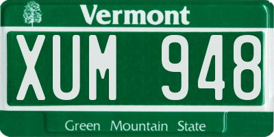 VT license plate XUM948