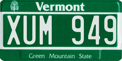 VT license plate XUM949