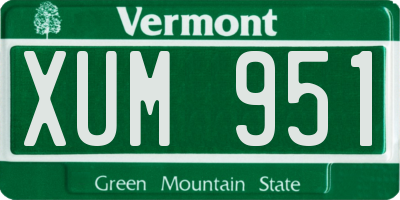 VT license plate XUM951