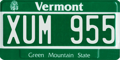 VT license plate XUM955