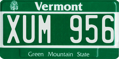 VT license plate XUM956