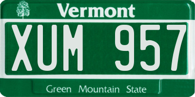 VT license plate XUM957