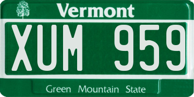 VT license plate XUM959