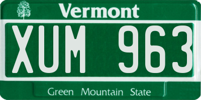 VT license plate XUM963