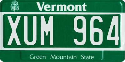 VT license plate XUM964