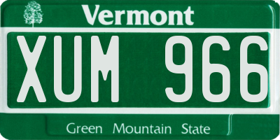 VT license plate XUM966