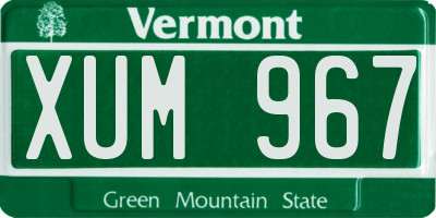 VT license plate XUM967
