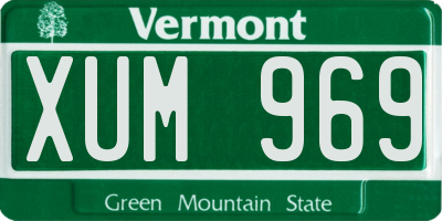 VT license plate XUM969