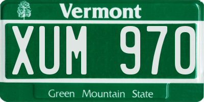 VT license plate XUM970