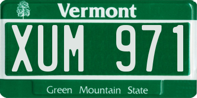 VT license plate XUM971