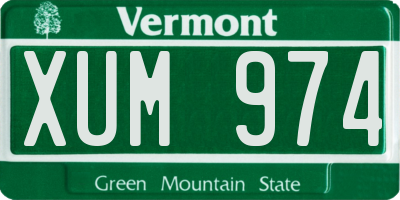 VT license plate XUM974