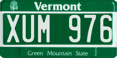 VT license plate XUM976