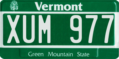 VT license plate XUM977