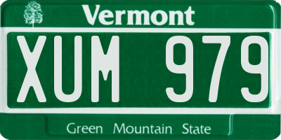 VT license plate XUM979