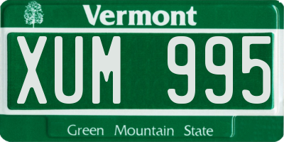 VT license plate XUM995