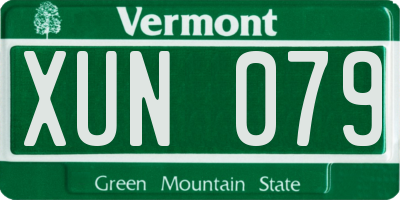VT license plate XUN079