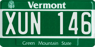 VT license plate XUN146