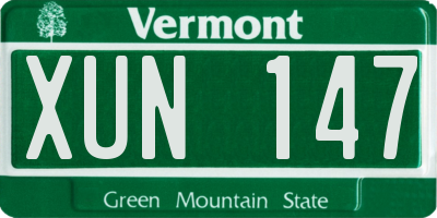VT license plate XUN147