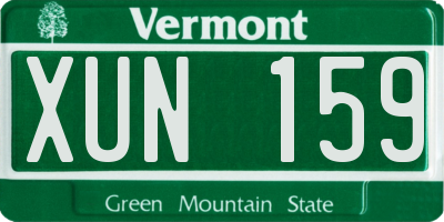 VT license plate XUN159
