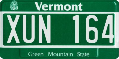 VT license plate XUN164